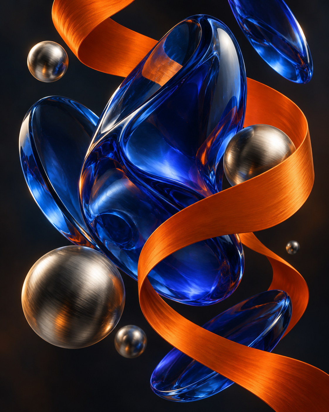 Cobalt Orbit abstract art print