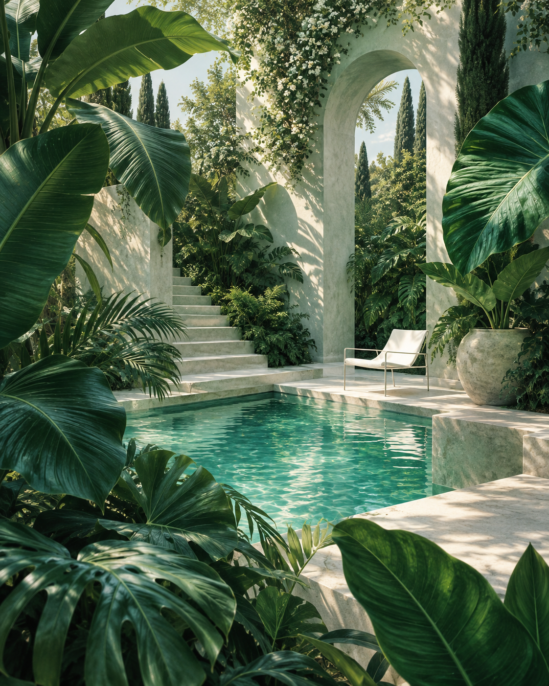 Emerald Courtyard botanical art print