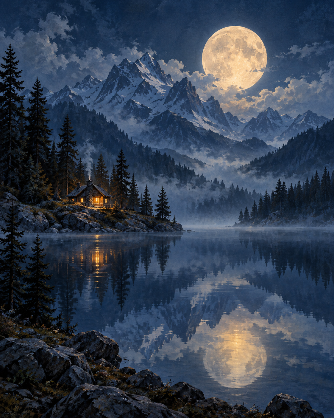 Moonlit Refuge art print displayed in the Art Club collection